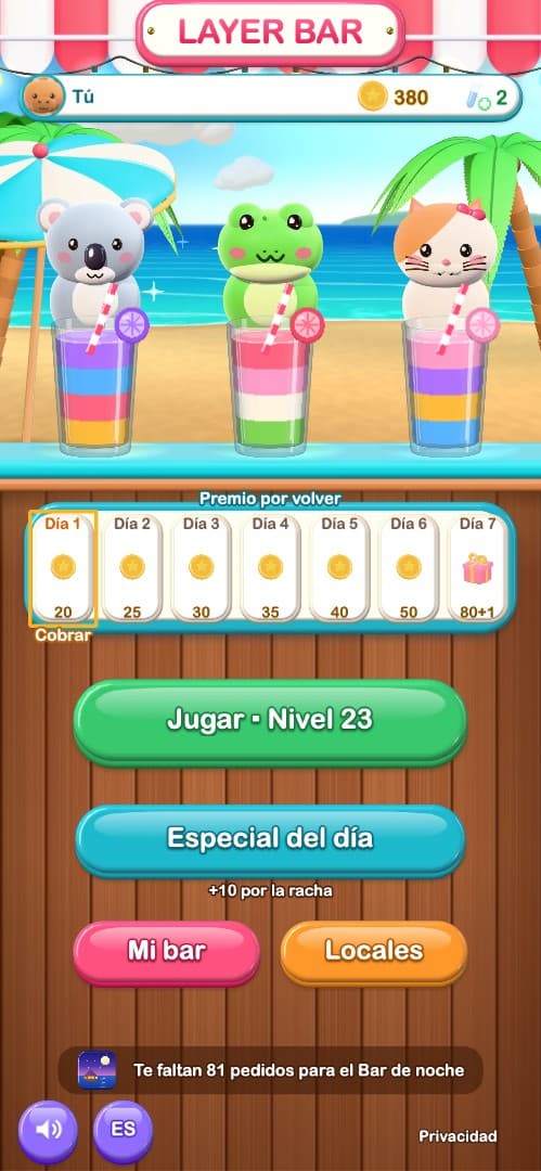 Layer Bar: Drink Sort: captura 1 de 4